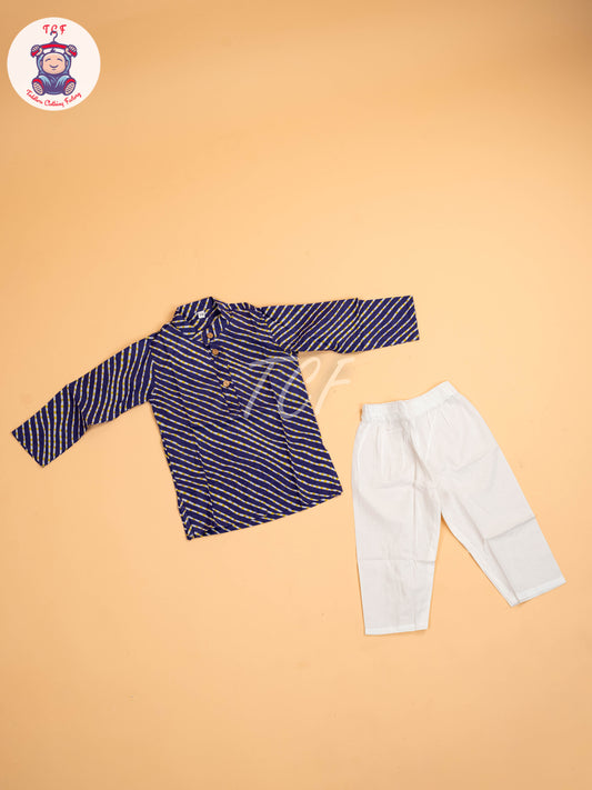 Violet - Boys Printed Kurta With Pant