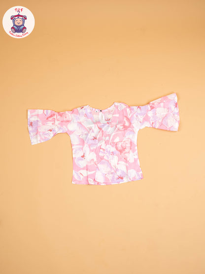 Baby Pink - Girls Floral printed Co-ords Sets