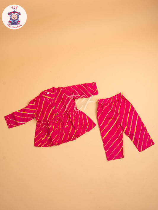 Pink - Girls Floral printed Co-ords Sets