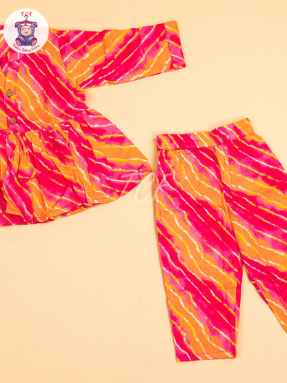 Pink - Girls Floral printed Co-ords Sets