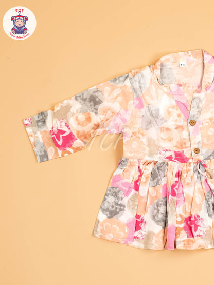 Pink & Grey - Girls Floral printed Co-ords Sets