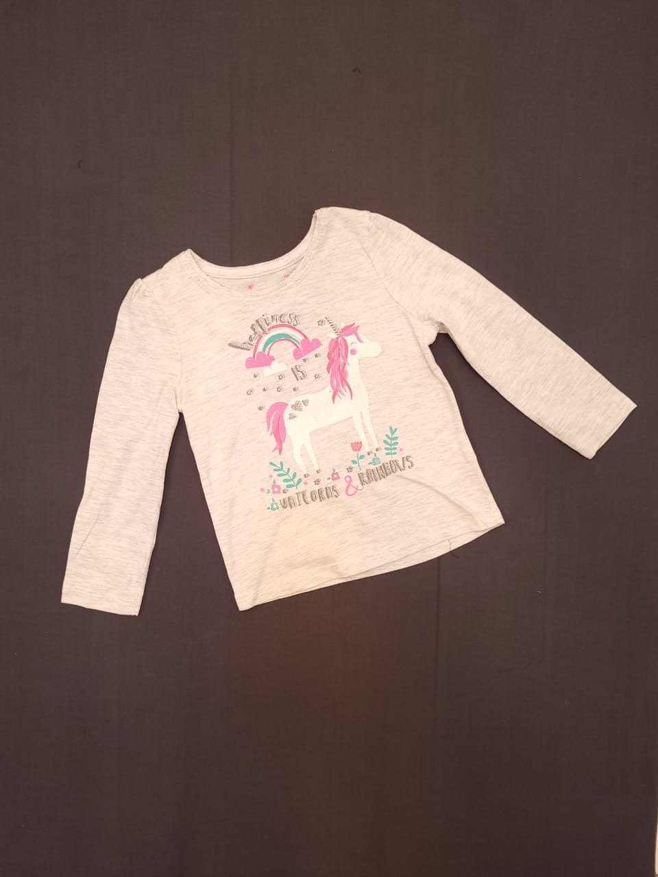 Grey & Pink - Girls Fullsleeves Tshirt
