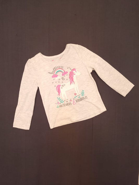Grey & Pink - Girls Fullsleeves Tshirt