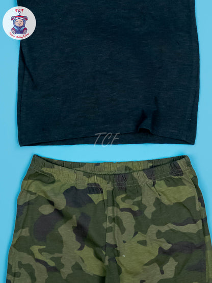 Black & Grey - Boys Shorts & Top