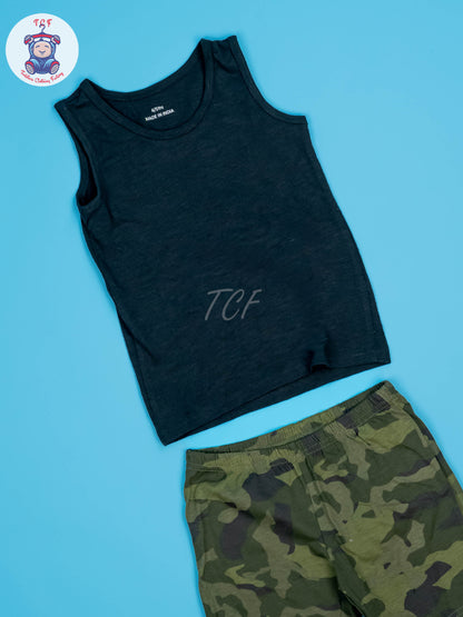 Black & Grey - Boys Shorts & Top