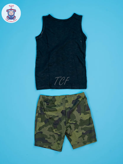 Black & Grey - Boys Shorts & Top