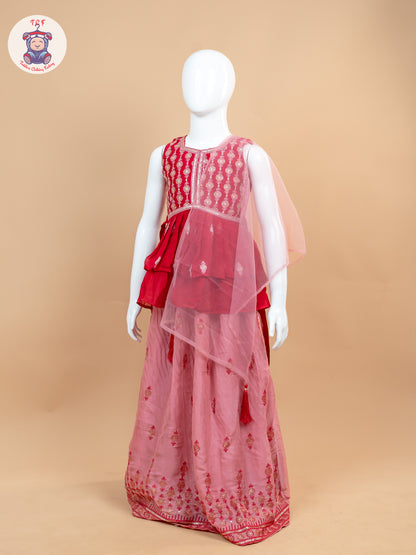 Red - Girls Readymade Lehenga Choli