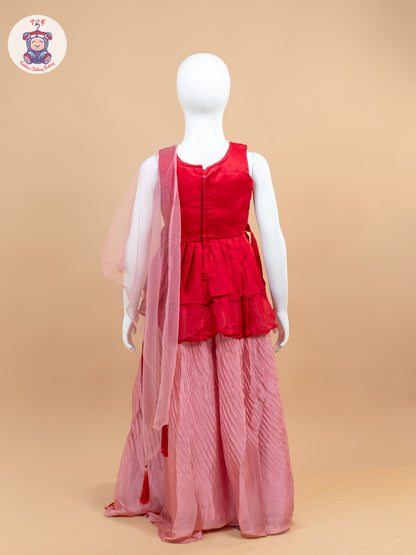Red - Girls Readymade Lehenga Choli