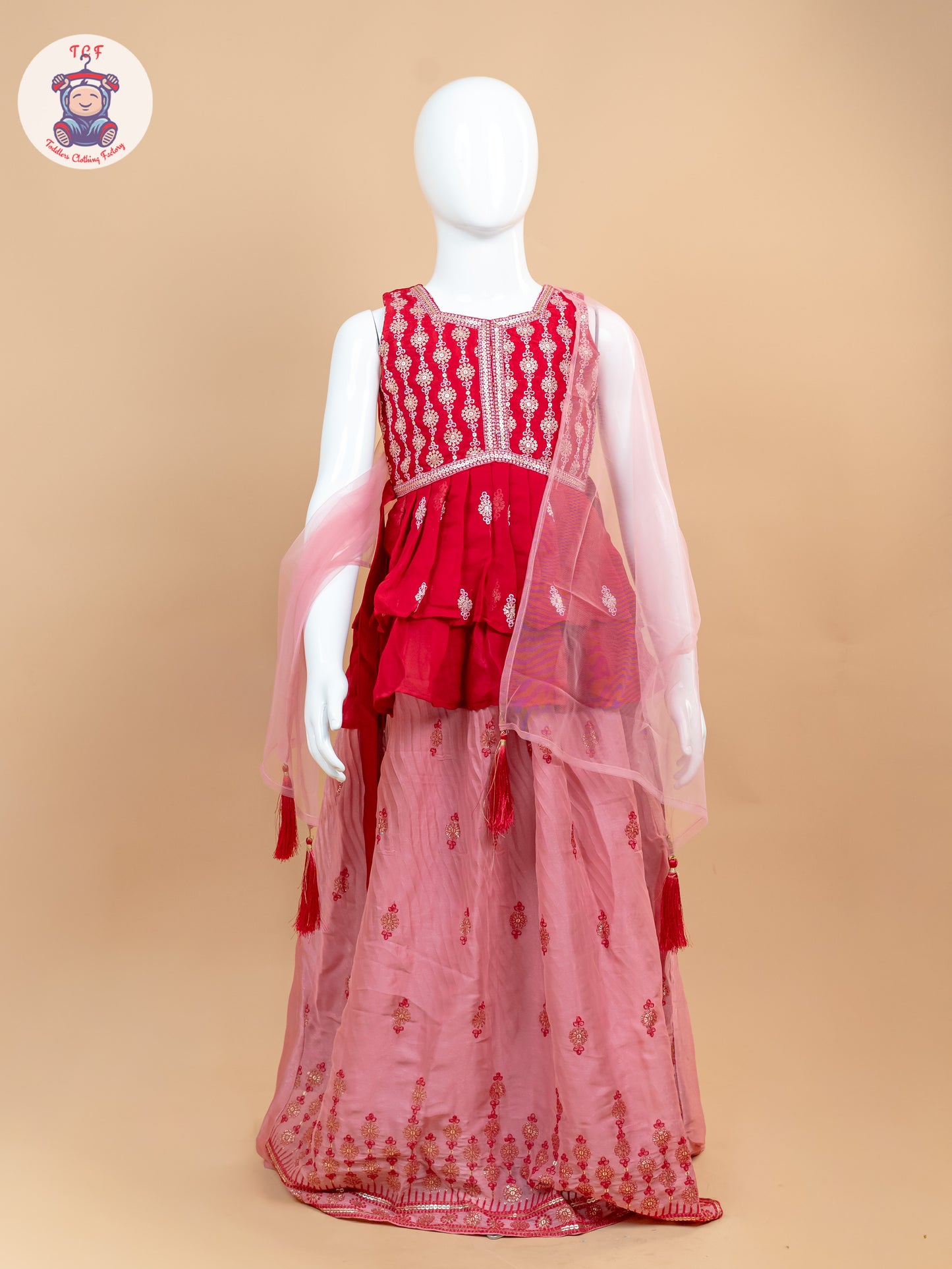 Red - Girls Readymade Lehenga Choli