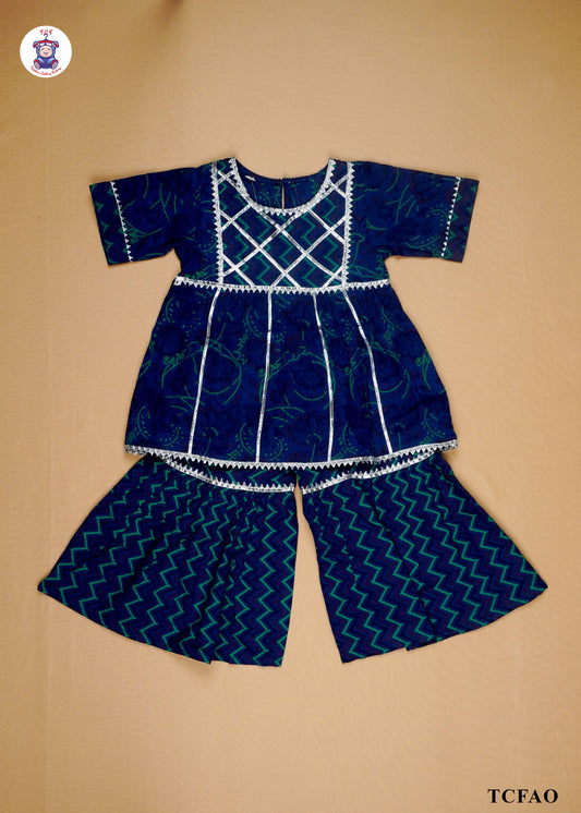 Blue - Girls Readymade Sharara Kurti