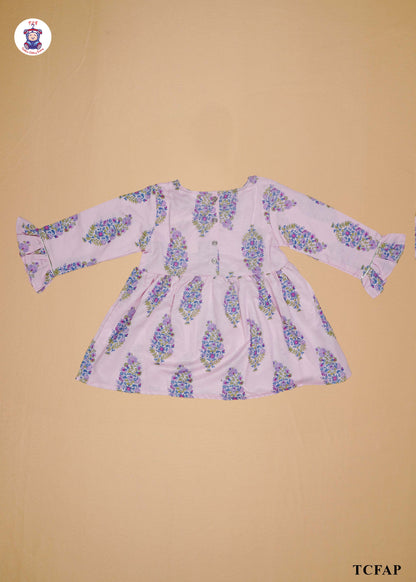 Baby Pink - Printed A-Line Kurti Set