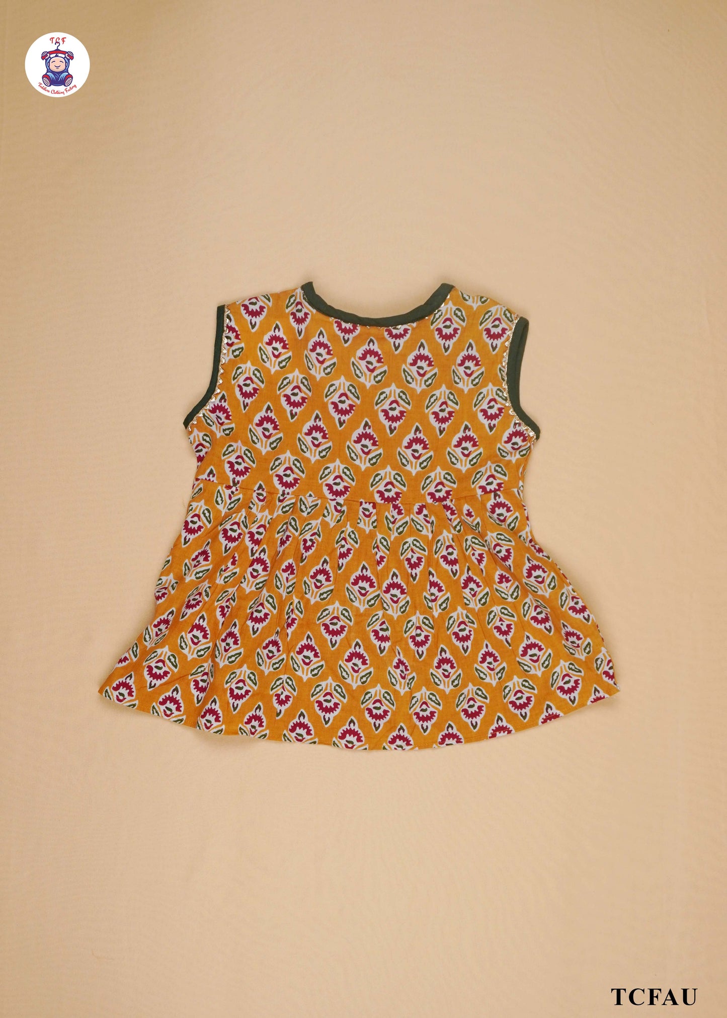 Mustard Brown & Sacramento Green - Printed Kurti Dhoti Set