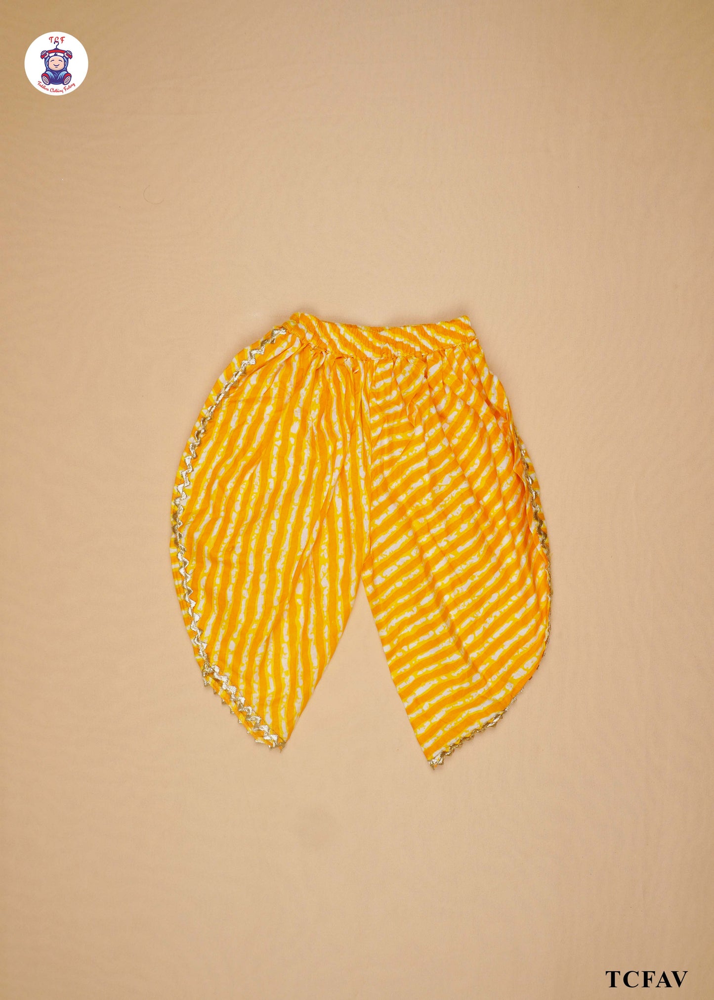 Yellow - Printed Kurti Dhoti Set(Jaipuri Design)