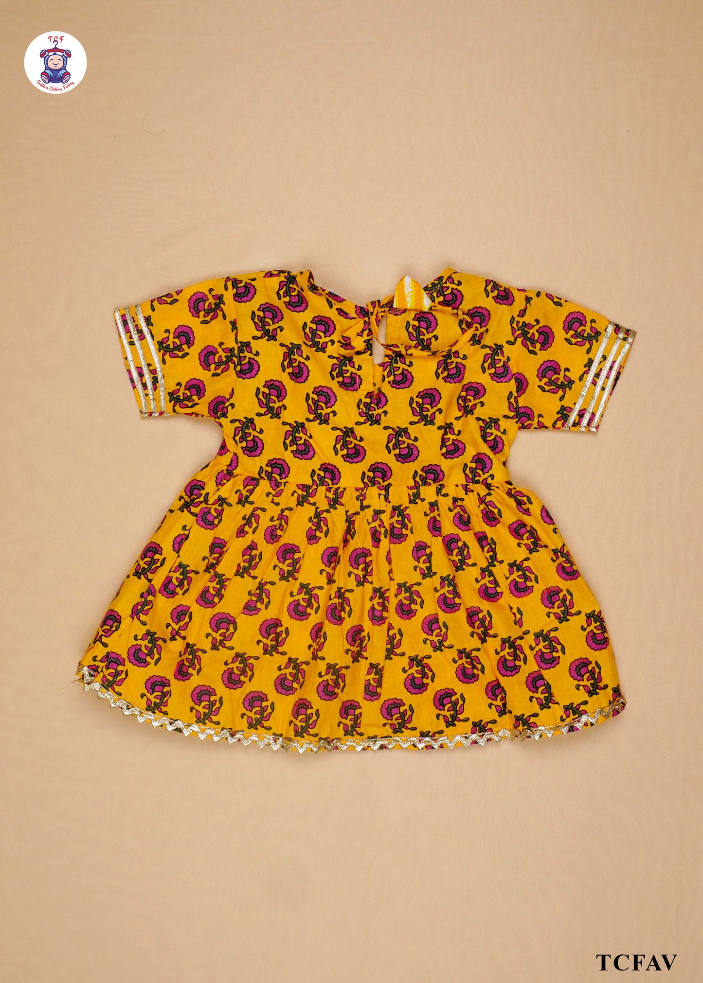 Yellow - Printed Kurti Dhoti Set(Jaipuri Design)