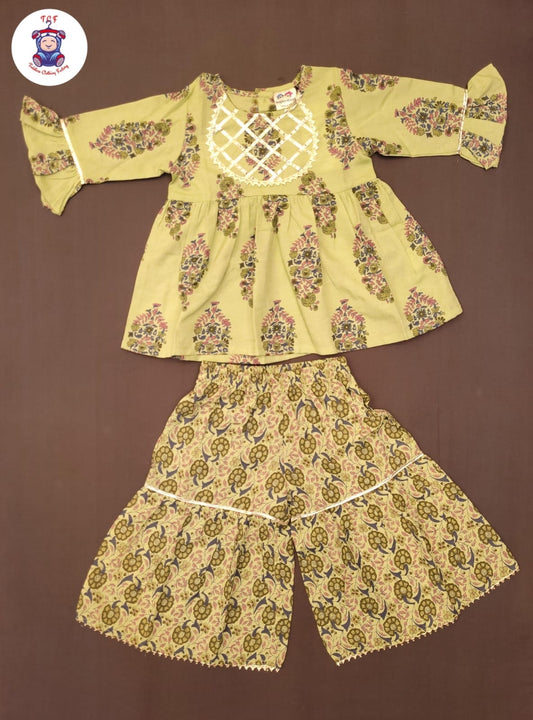 Moss Green - Printed A-Line Kurta Set