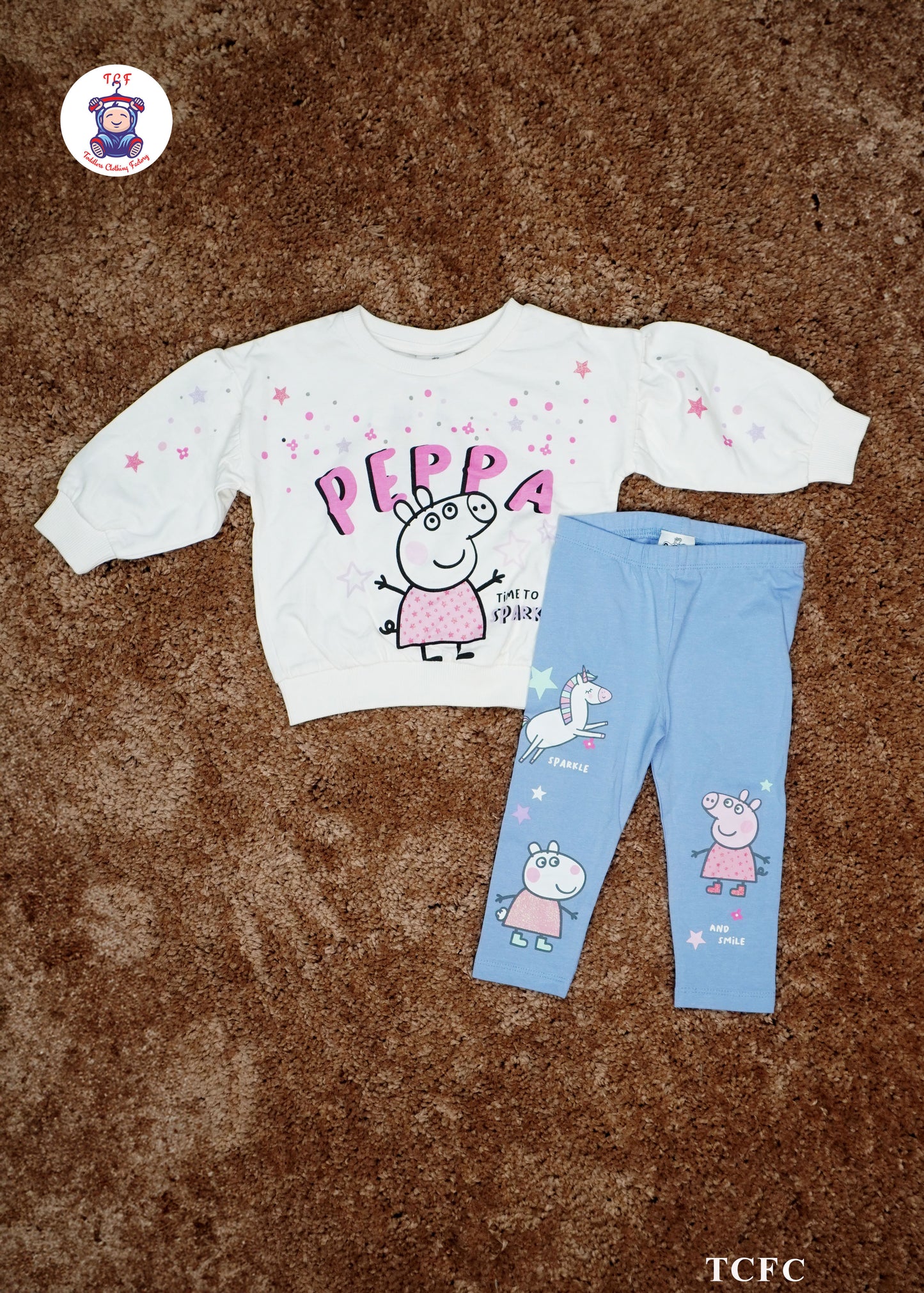 White & Purple - Girls Peppa Pig Pyjama Sets