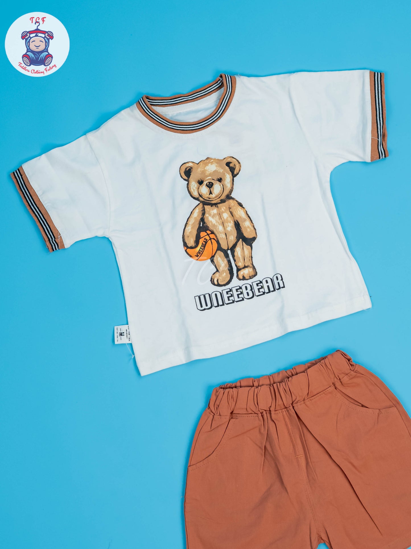 White & Brown - Boys Tshirts & Shorts