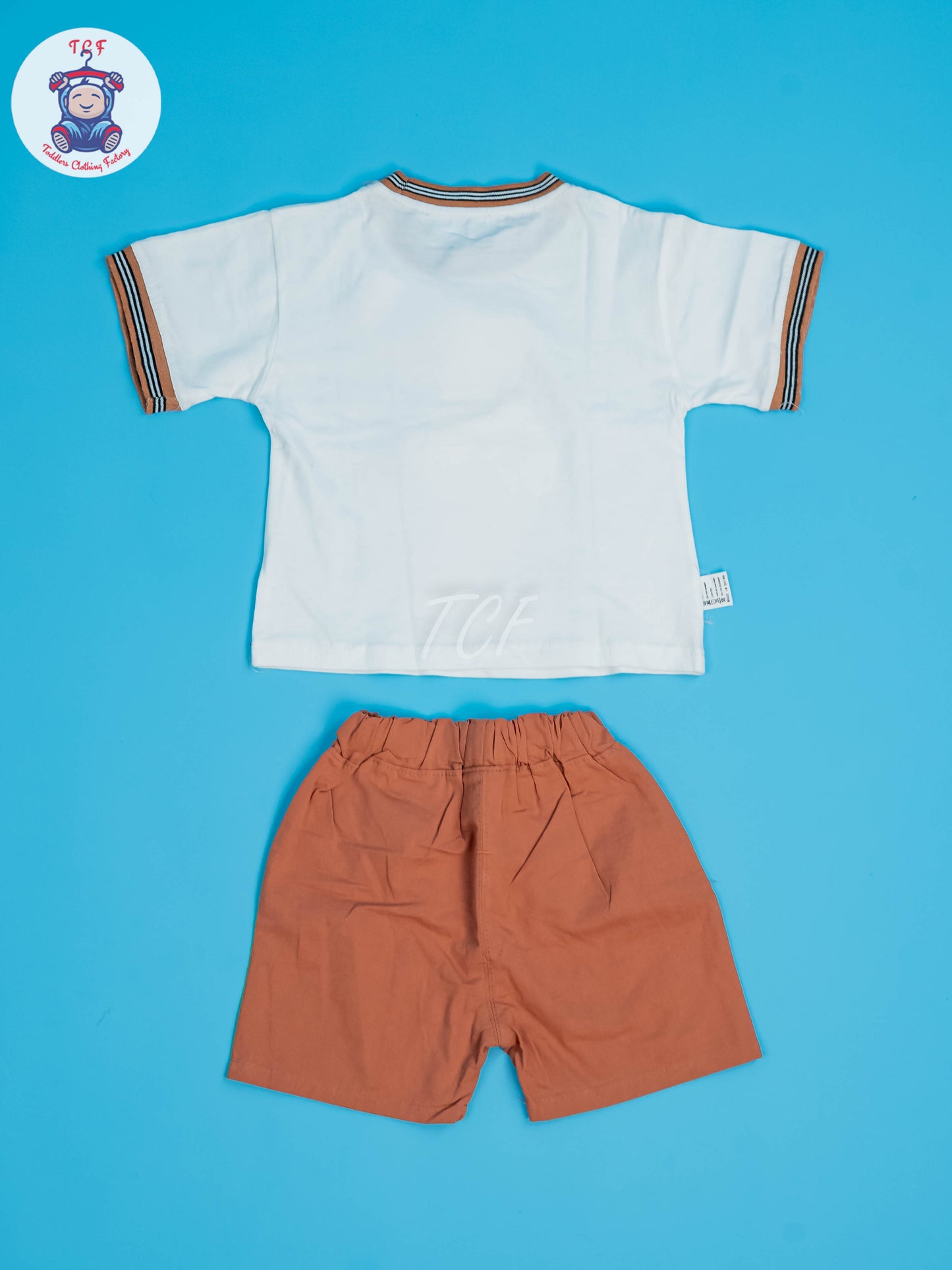 White & Brown - Boys Tshirts & Shorts