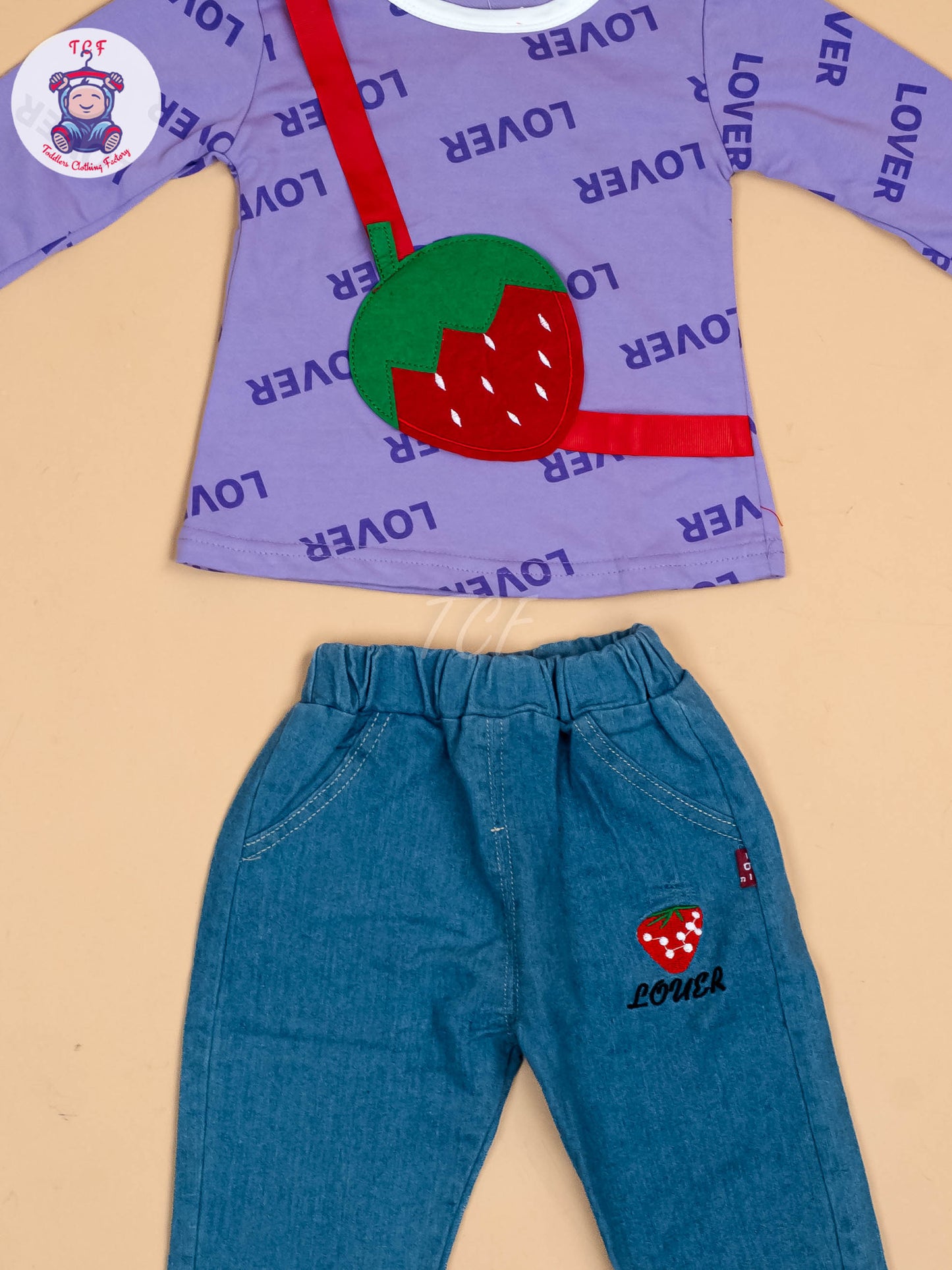 Lavender - Girls Strawberry Jean and Top