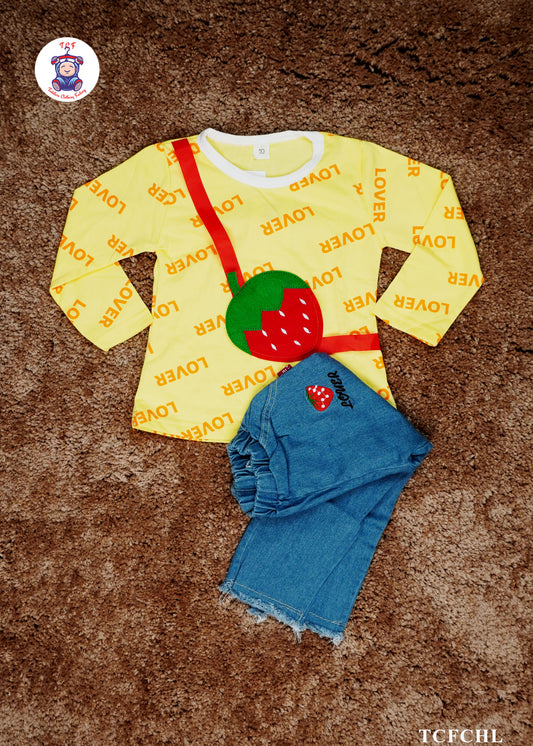 Yellow - Unisex Strawberry Top & Jean