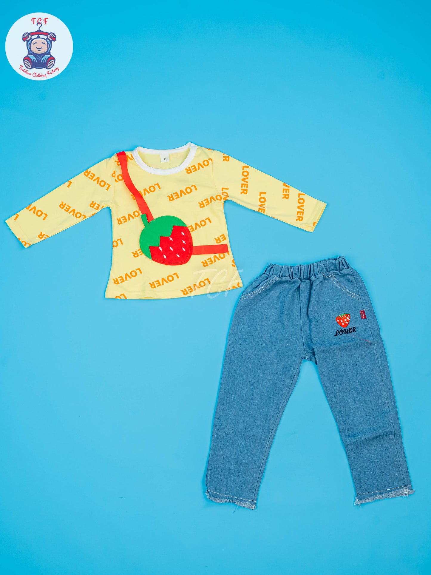 Yellow - Unisex Strawberry Top & Jean