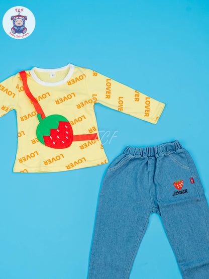 Yellow - Unisex Strawberry Top & Jean