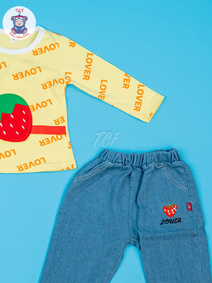 Yellow - Unisex Strawberry Top & Jean