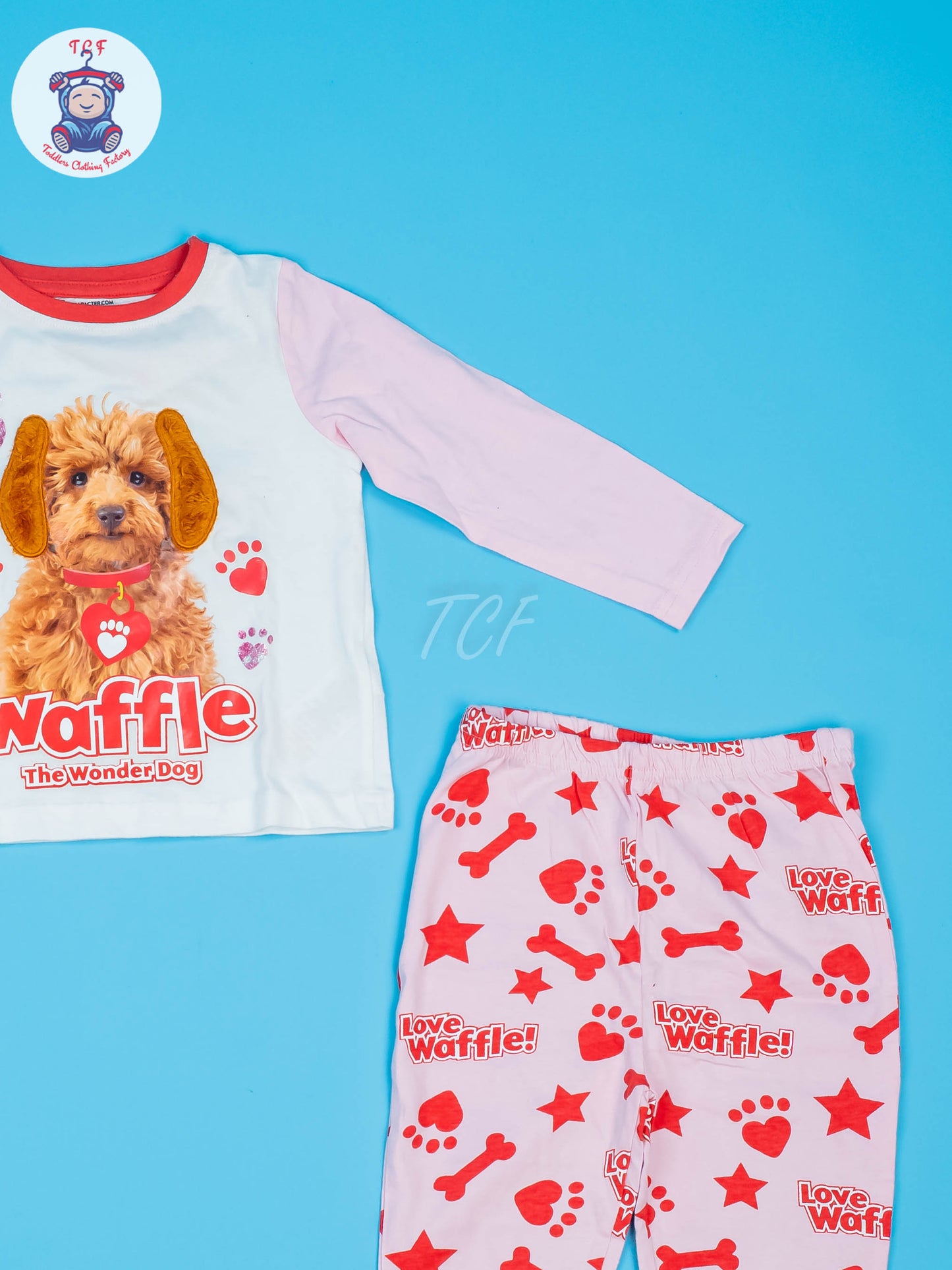 White & Pink - Waffle Pyjama Sets