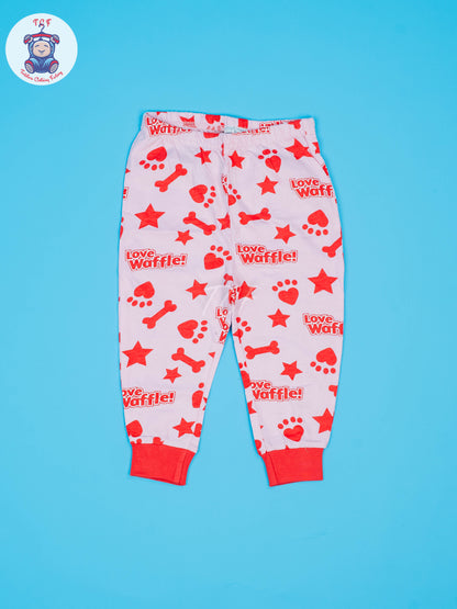 White & Pink - Waffle Pyjama Sets