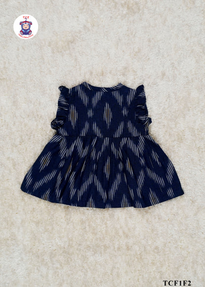Blue -  Girls Readymade Ikat Frocks
