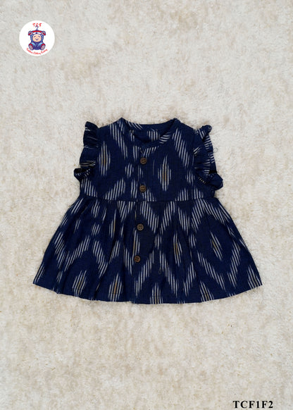 Blue -  Girls Readymade Ikat Frocks