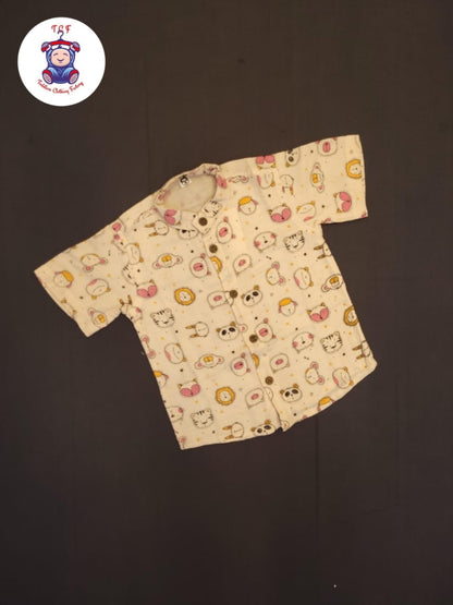 Pink Kitty - Boys Readymade Ikat Shirts