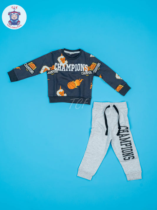 Grey & Light Grey - Baby Champion Joggers set