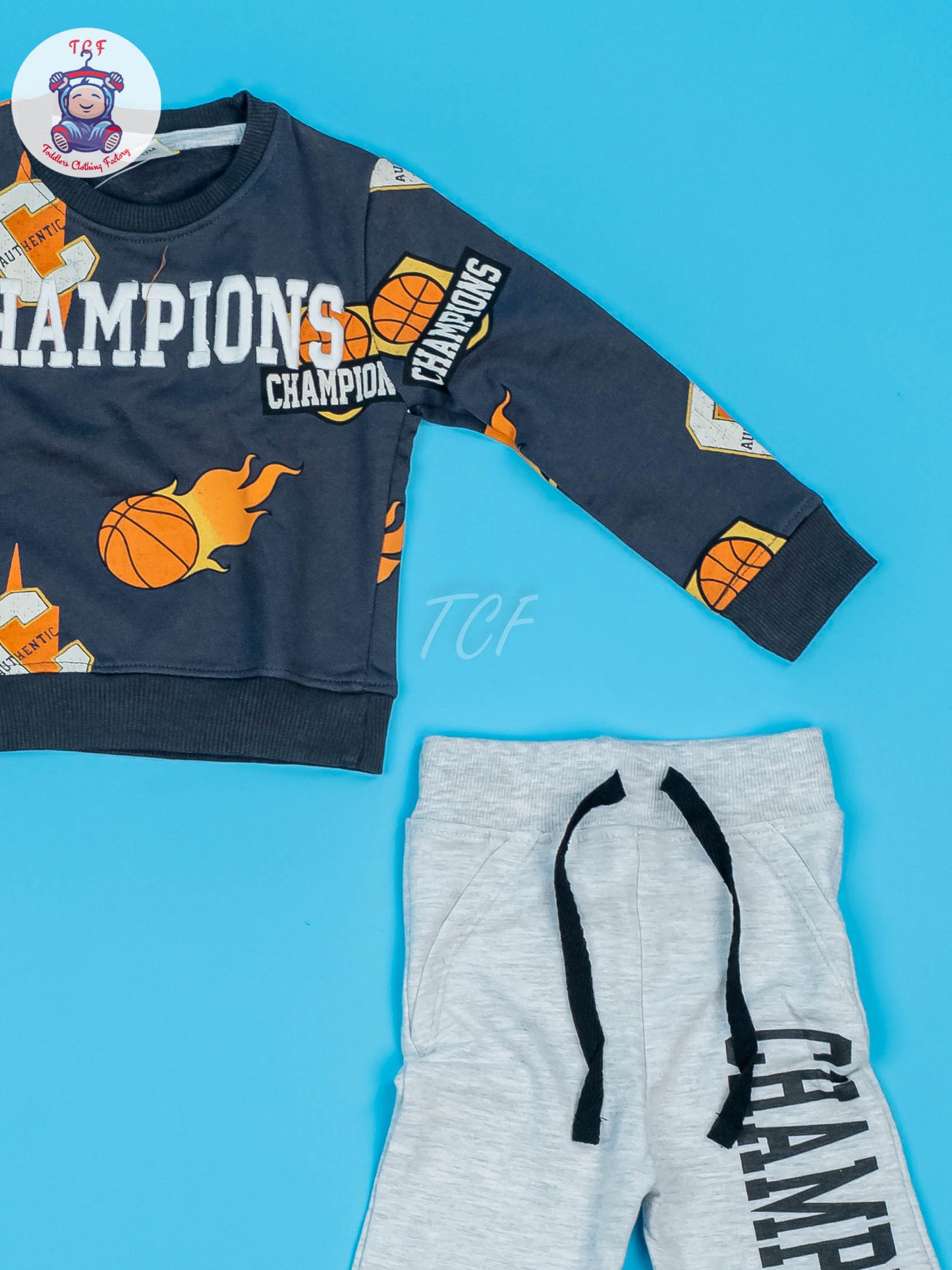 Grey & Light Grey - Baby Champion Joggers set