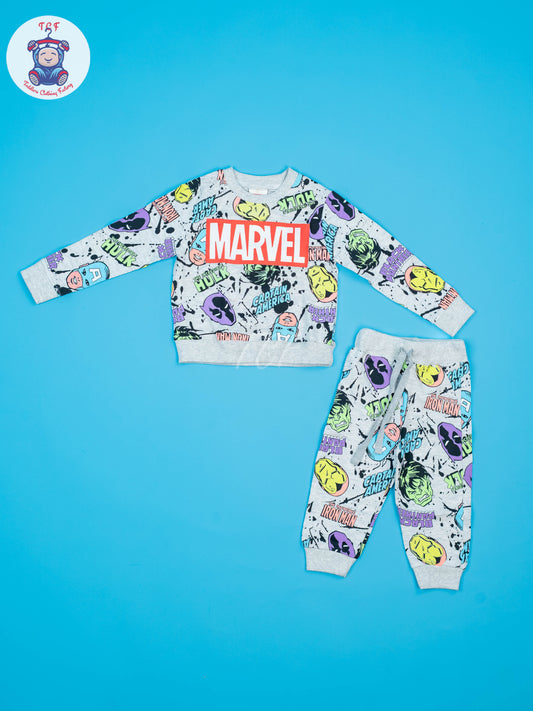 Grey - Boys Marvel Jogger set