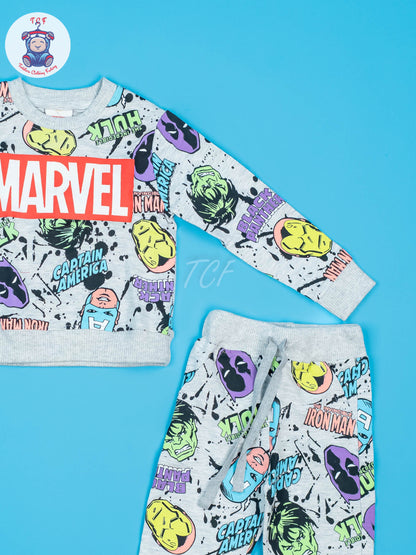 Grey - Boys Marvel Jogger set