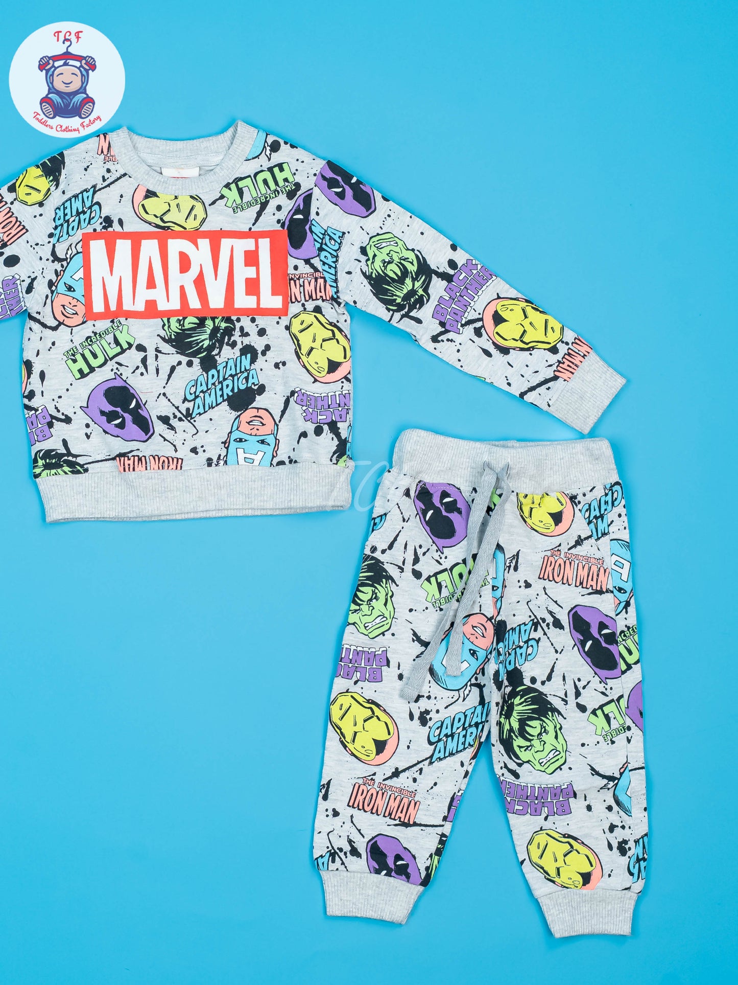 Grey - Boys Marvel Jogger set