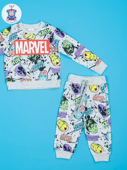 Grey - Boys Marvel Jogger set