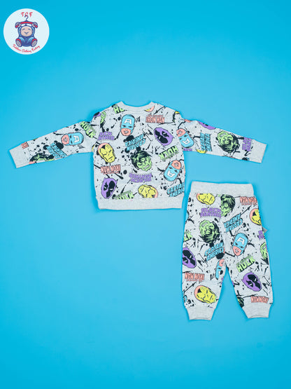 Grey - Boys Marvel Jogger set