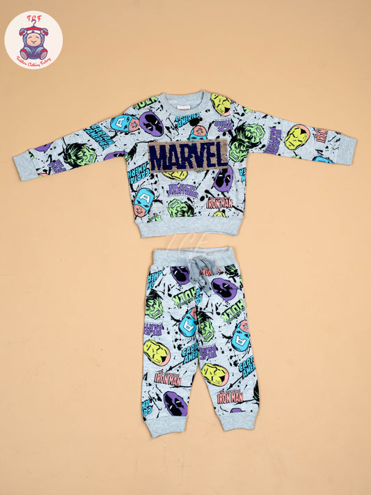 Grey - Boys Marvel Jogger set