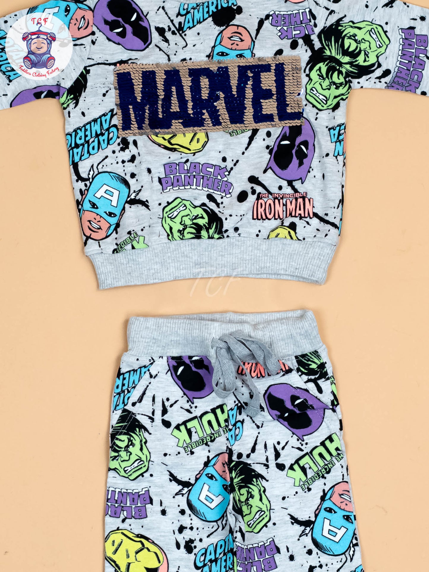 Grey - Boys Marvel Jogger set