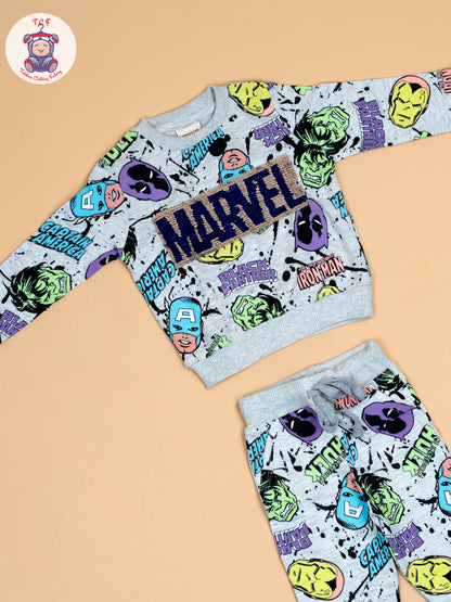 Grey - Boys Marvel Jogger set