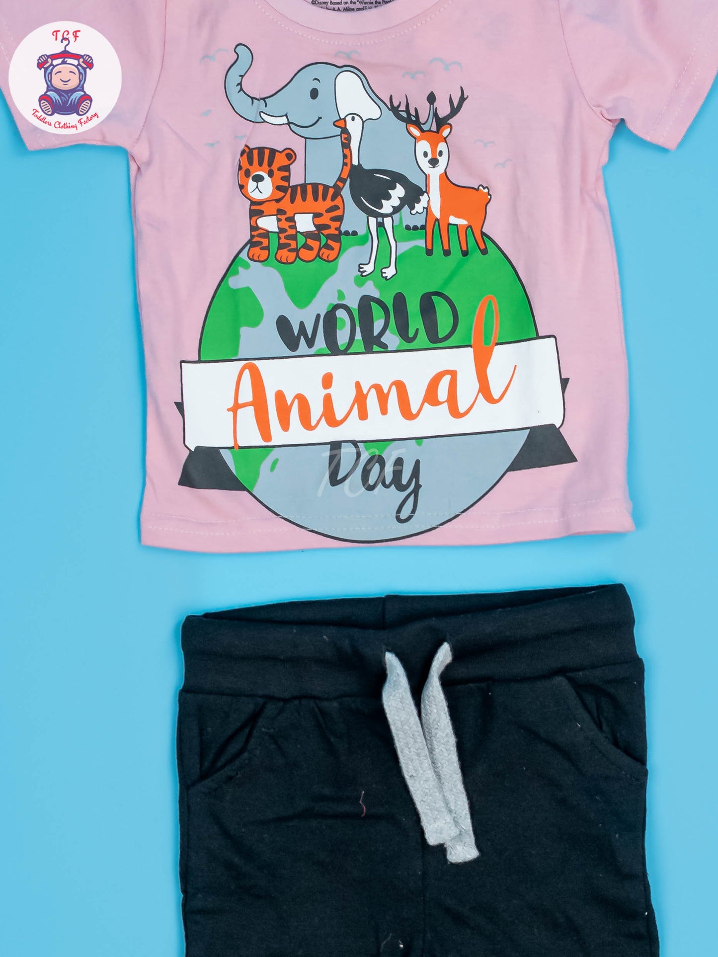 Pink & Black - Girls Tshirt & Shorts