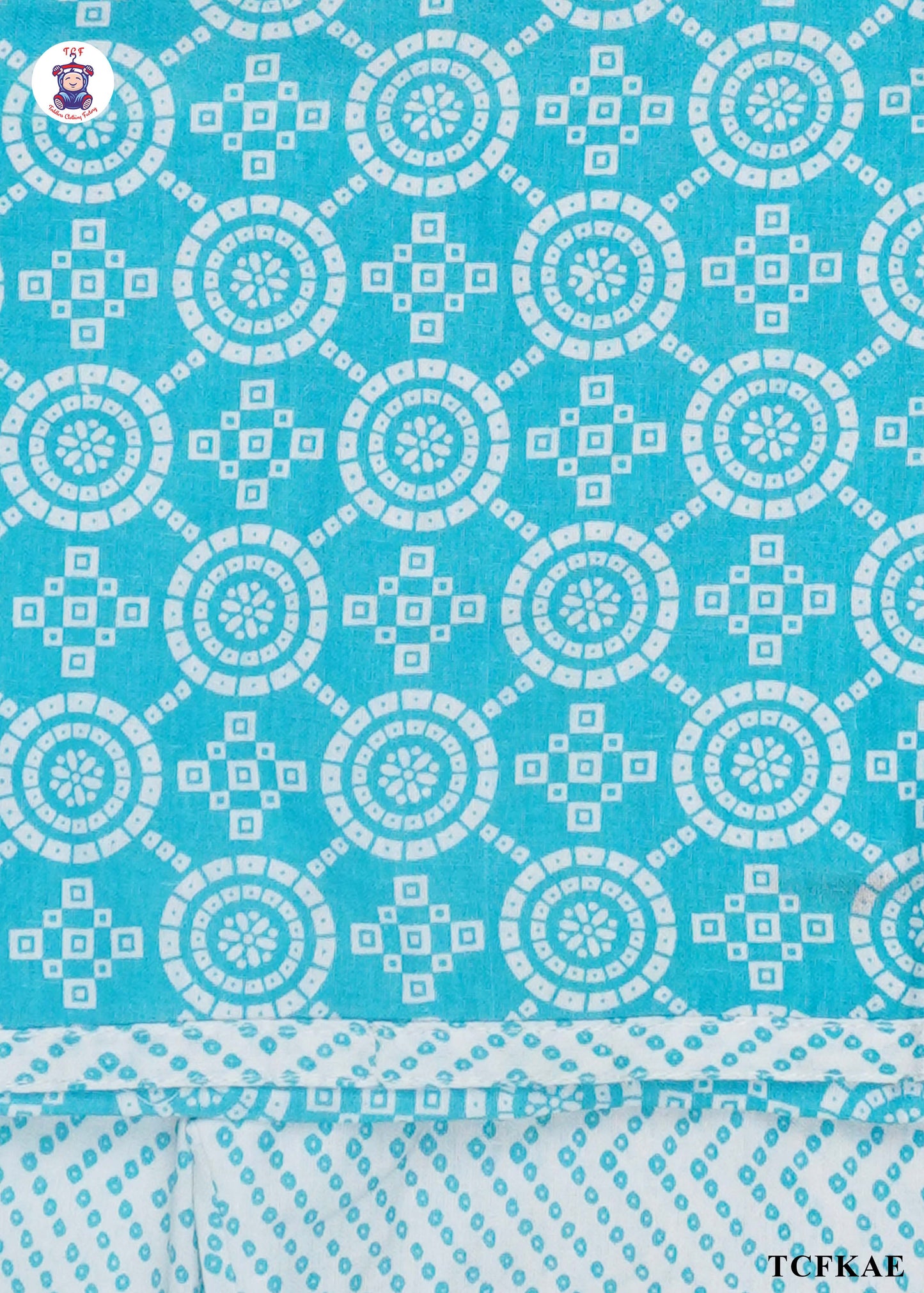 Sky Blue - Floral Printed Kurti Set