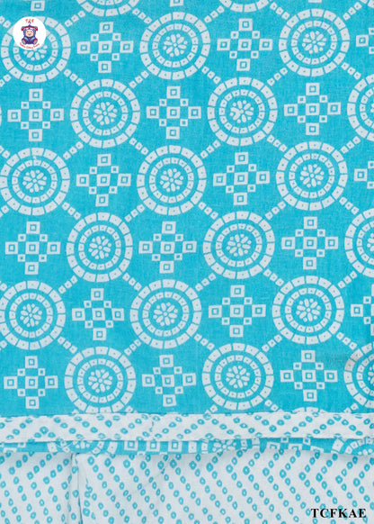 Sky Blue - Floral Printed Kurti Set