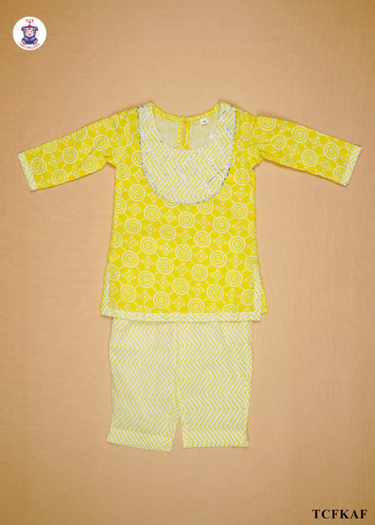 Lime - Printed Kurti Set