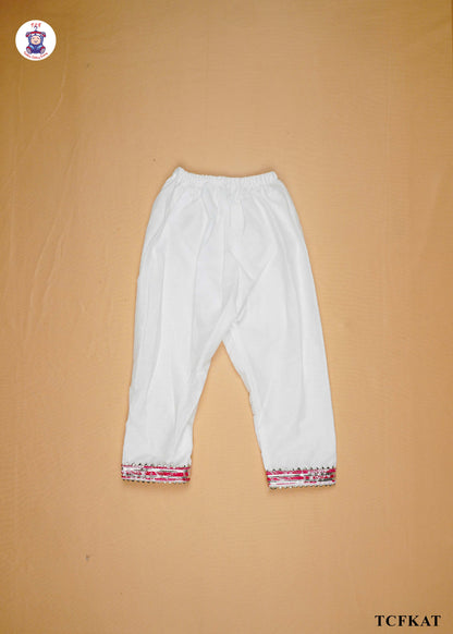 Bright Pink & White - Floral Printed Umbrella Kurti Set with Dupatta