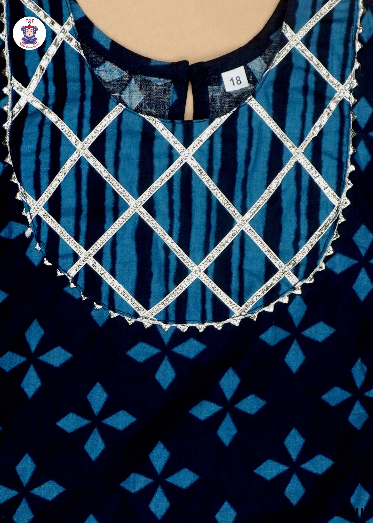 Denim Blue - Printed Kurti Set