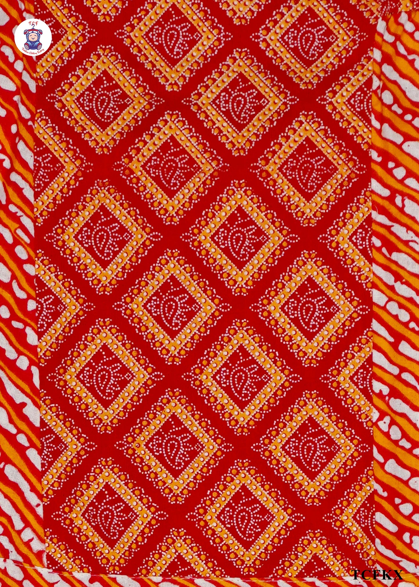Mahogany & Orange - Printed Umbrella Kurti Set