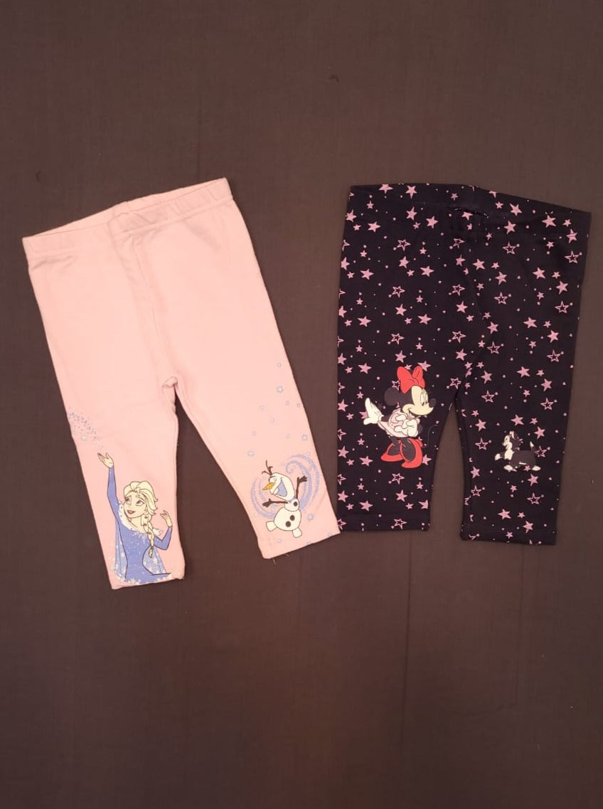 Pink & Navy Blue - Kids Readymade Leggings